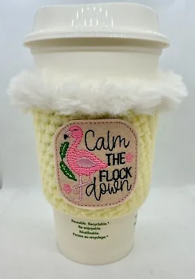 £3.50 • Buy Flamingo Drink Coffee Cup Cozy /Cosy / Reusable Coffee Sleeve