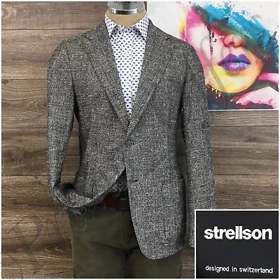 Strellson Mens Blazer Sport Coat Two Button Casual Jacket Size 40R Cotton Suit • $89.95