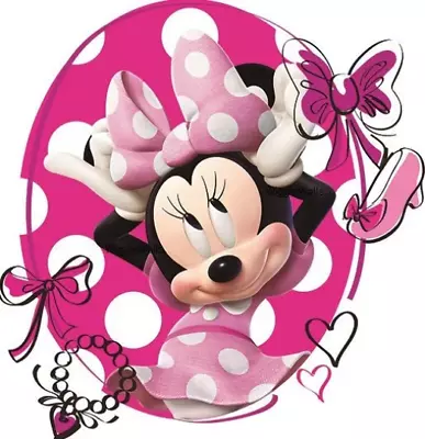 7 Inch MINNIE MOUSE Bow Decal Pink Fashionista Cameo Removable Wall Sticker Art • $7