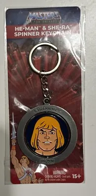 Masters Of The Universe He-Man & She-Ra Spinner Keychain Double Sided Loot Crate • $14.99