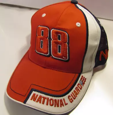 National Guard Hat Vintage 88 Dale Earnhardt Jr Ball Cap Red White Stripe NASCAR • $12.12
