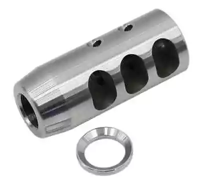 Stainless Steel Muzzle Brake Compensator 1/2x28 .22 .223 Or 5/8x24 6.5 7.62 .308 • $18.49