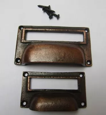 £3.99 • Buy Cast Iron Chest Drawer Cupboard Filing Cabinet Label Insert Holder Cup Pull