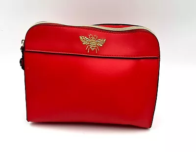 New!  Estee Lauder Faux Leather  Makeup Bag  With Zipper ~ Red • $8.90
