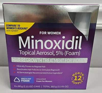 12 Months Kirkland Minoxidil WOMEN 5% FOAM Hair Regrowth Treatment Exp 10/2025 • $64