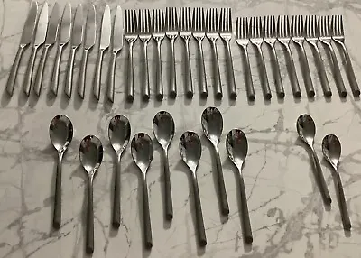 Mikasa Satin Wave Forged Stainless Flatware Set. 34 Pc. Lot. • $72.99