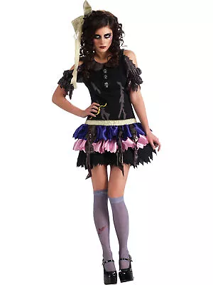 Womens Ladies Zombie Doll Costume Dress Adult Halloween Fancy Dress Outfit • £5.09