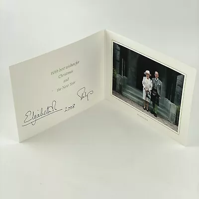 2008 Queen Elizabeth II & Prince Philip Signed Christmas Card Royal Autograph • £445