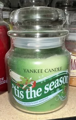 Yankee Candle Swirl Green Tis The Season 13 Oz Jar Unused Single Wick NEW Balsam • £33.77