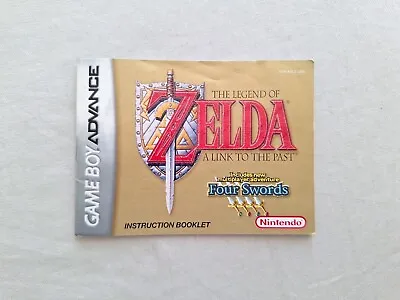 Legend Of Zelda: A Link To The Past Four Swords Manual Only Game Boy Advance GBA • $11.98