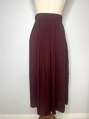 Witchery Maroon Red Skirt Size 10 S Maxi Long Silky Flow • $44.99