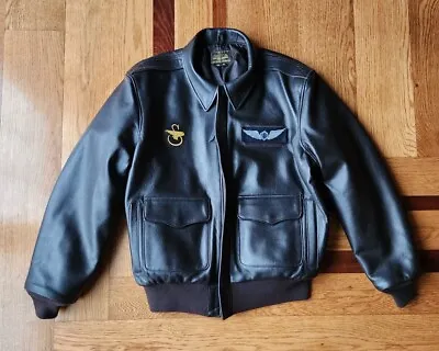 Gibson & Barnes Type A-2 Leather Bomber Jacket Vintage US Army Air Force 42 R • $299.99