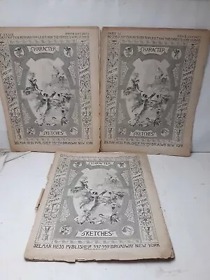 1892 Character Sketches With Engravings By Selmar Hess Publisher Lot Of 3  • $29