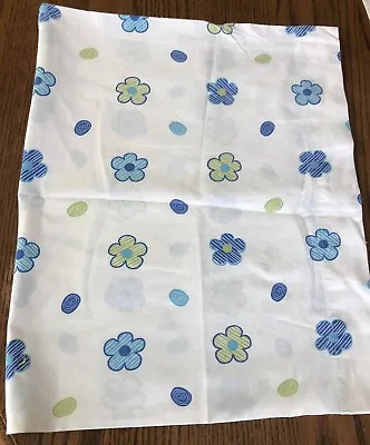 Vintage Blue & Green Retro Flowers Cotton Pillowcase • $17.98