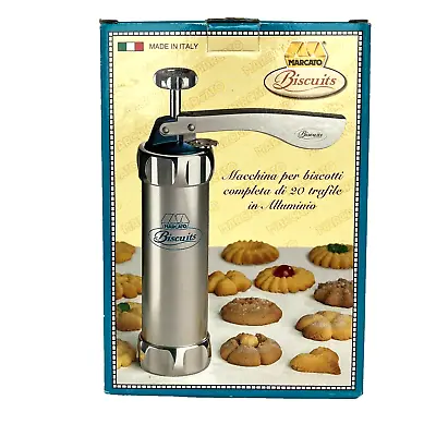 Marcato Italy Biscuits Press Machine 20 Aluminum Cookie Maker Discs Instructions • $26.95