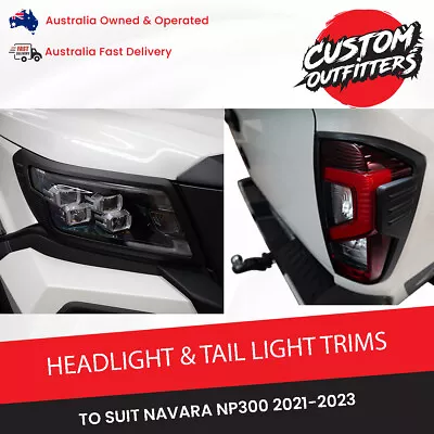 Black Headlight & Tail Light Trims Suits Nissan Navara NP300 2023 PRO4X WARRIOR • $114