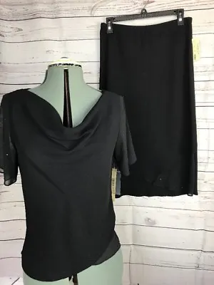 $16.99 • Buy NEW Amanda Smith Black Asymmetrical 2 Piece Formal Beaded Dress Skirt Sz 6