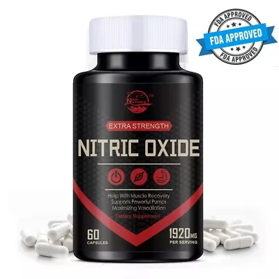 Extra Strength Nitric Oxide Supplement L Arginine 3X Strength Highest Potency • $11.34