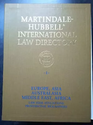 Martindale-Hubbell International Law Directory 1996 ; I Europe Asia Australasi • $21.12