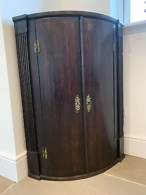 £29.99 • Buy Antique English 18th Century Georgian Mahogany Bow Front Corner Cupboard Cabinet