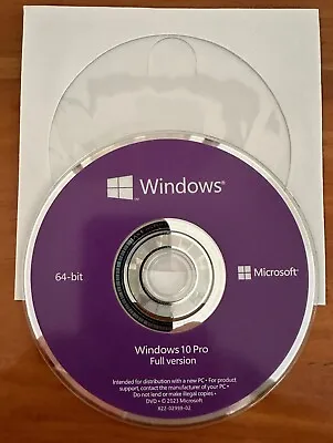 Windows 10 Professional 64-bit DVD Full Version Genuine   DISC With License Key! • $49.95