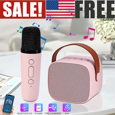 Mini Karaoke Machine With Wireless Microphone Portable Bluetooth Speaker For Kid • $18.49