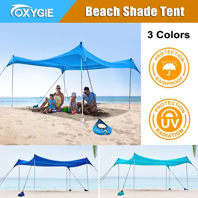 $80.10 • Buy OXYGIE 10ftx10ft Beach Tent Outdoor Camping Fish Shelter Canopy Sun Shade UPF50+