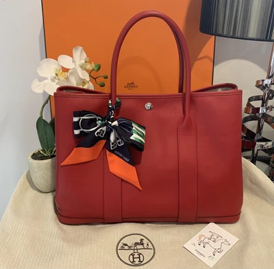 $4300 • Buy Authentic Hermes Garden Party 36 - Rouge