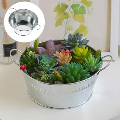  Binaural Iron Bucket Snack Plate Wall Vases For Flowers Mini • $13.49