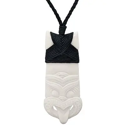 Bovine Bone Necklace Maori Style Tattoo Warrior Mask Pendant - 81stgeneration • £33.49