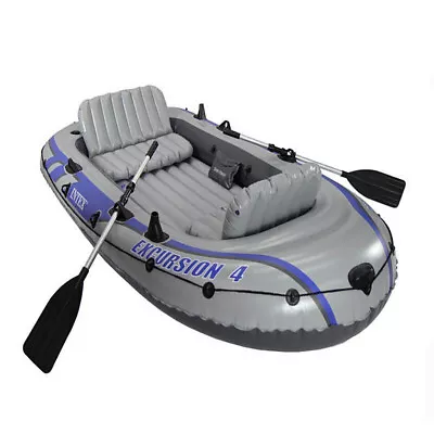 Intex 4 Person Safe Inflatable Boat Water Sports River Fishing Dinghy Raft Set • $519.99