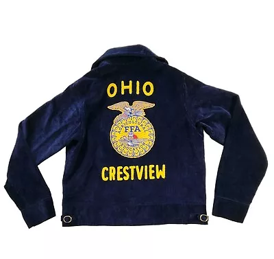 FFA Jacket Womens Size 34 Corduroy Farmers Agricultural Education OHIO Blue • $20