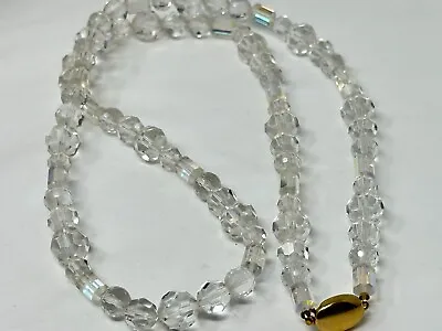 Vintage SWAROVSKI Signed SAL Faceted Crystal Bead 30  Necklace • $89.99