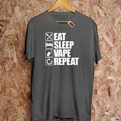 $63.65 • Buy Eat Sleep VAPE Repeat T-Shirt Smoke Funny Vaping E-Cig Gift Vapers CBD Hoodie