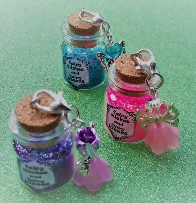 ✨Fairy Wishes And Fairy Kisses Fairy Dust Bottle With Removable Fairy Charm ✨ • £2.75