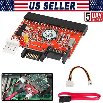 Bidirectional IDE To SATA HDD Adapter Converter Serial-ATA 40pin Port With Cable • $8.99
