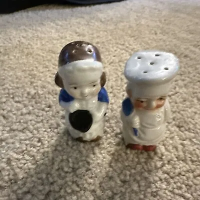 Vintage Chef Baker Salt And Pepper Shakers Japan Porcelain • $12