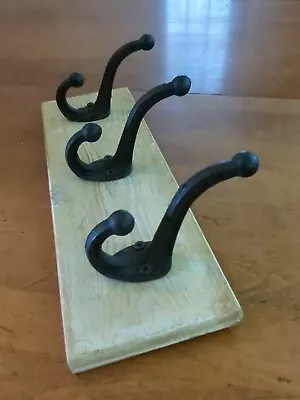 $12 • Buy 3 Vintage Cast Iron ~ Finial Schoolhouse Coat Hat Hooks ~ Original