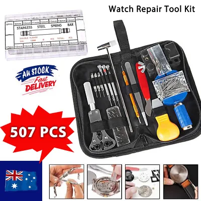 507PCS Watch Repair Tool Kit Back Case Opener Remover Spring Pin Bars Watchmaker • $18.19