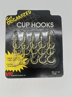 Vanderbilt Products  3/4  Cup Hooks  Solid Brass 15 Pack 2 Packs (30 Hooks) • $5