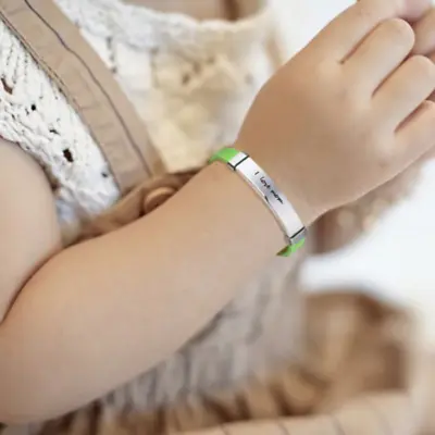 £4.79 • Buy Personalized Name Number Medical Alert ID Kid Child Baby Bracelet Wristband Cuff