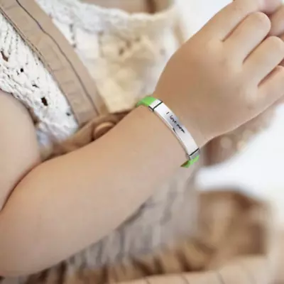 Personalized Name Number Medical Alert ID Kid Child Baby Bracelet Wristband Cuff • £5.39