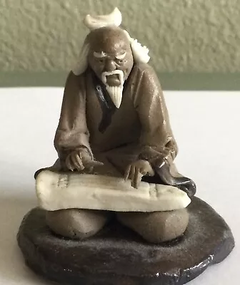 Old Mud Man Playing Harp Chinese Ceramic Figurine Wise Asian Figure Harp • $9.99