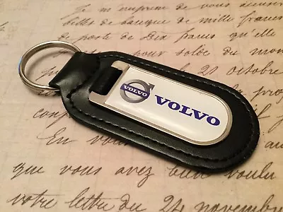 Volvo Printed Black Leather Key Ring Fob Xc 40 60 90 V • $7.34