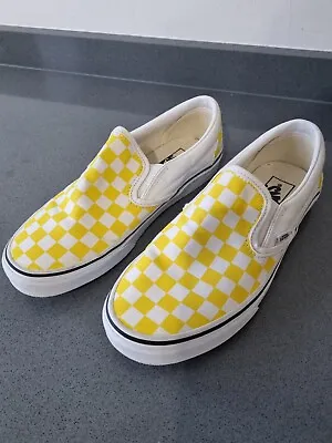 Vans Classic Slip On Checkerboard Yellow • £19.99