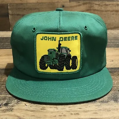 Vintage John Deere Hat Cap Snapback Cap Mens Green K Products USA Made 90s READ • $64.88