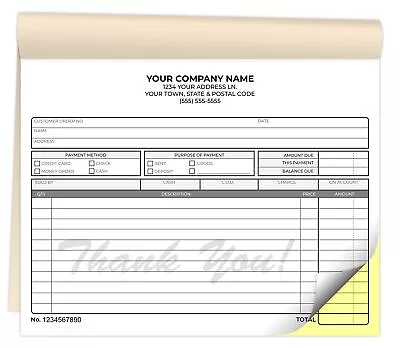 Custom 8.5  X 7  Carbonless NCR Books In 2-Part Duplicate Invoices Receipts W... • $74.99
