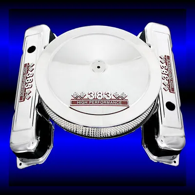 Chrome Valve Covers And Air Cleaner Fits Mopar 383 Dodge Engines HP Emblems • $142.99