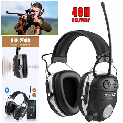 Mpow Bluetooth Headphone Hearing Protection Ear Defenders AM FM Radio Ear Muffs • £40.41