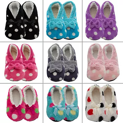 £5.99 • Buy Ladies Cosy Fleece Slippers Sherpa Boots Womens Warm Non-Slip Bed Socks UK 2-7